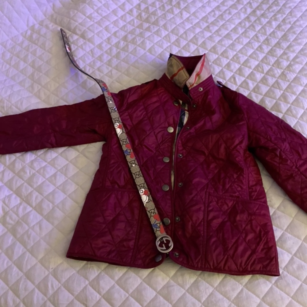 Girls Burberry Jacket and Gucci Belt